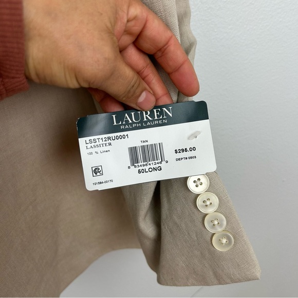 Lauren Ralph Lauren Men's Lassiter 100% linen blend sport coat Blazer 50LONG - Picture 14 of 16
